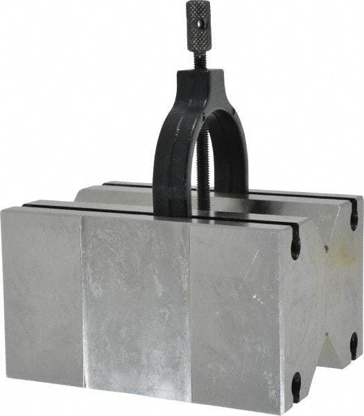 Value Collection - 31.75 to 2-1/8" Capacity, 90° Angle, Tool Steel V-Block - 4-7/8" Long x 3-1/2" Wide x 2-3/4" High, Sold as Matched Pair - Benchmark Tooling