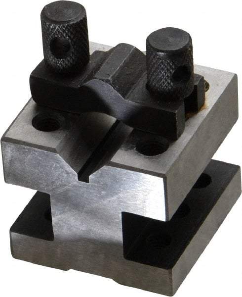 Value Collection - 19/32" Max Capacity, 90° Angle, Hardened Steel V-Block - 1-3/8" Long x 1-3/8" Wide x 1-3/16" High, Sold as Individual - Benchmark Tooling