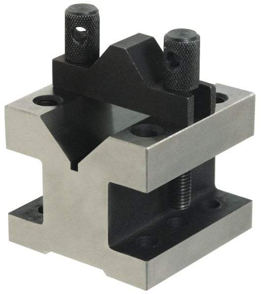 Value Collection - 1-3/16" Max Capacity, 90° Angle, Hardened Steel V-Block - 2-3/8" Long x 2-3/8" Wide x 2" High, Sold as Individual - Benchmark Tooling