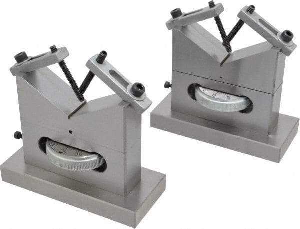 SPI - 3/16 to 5" Capacity, 120° Angle, Steel V-Block - 4" Long x 1-3/4" Wide x 3-9/16" High, Sold as 2 Block Set - Benchmark Tooling