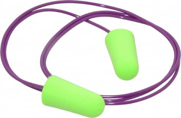 Moldex - Disposable, Corded, 33 dB, Taper End Earplugs - Bright Green - Benchmark Tooling