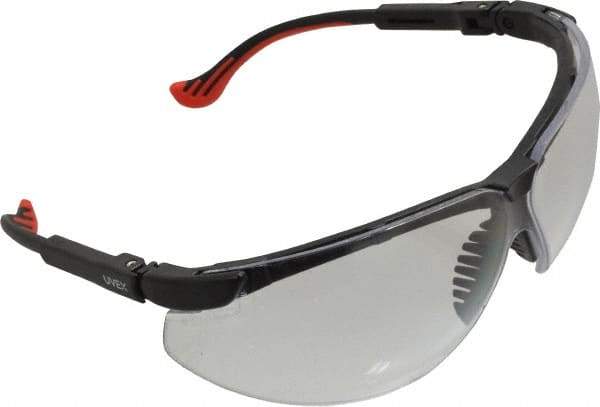 Uvex - Clear Lenses, Framed Safety Glasses - Anti-Fog, Scratch Resistant, Black Polycarbonate Frame, Adjustable Temples, Size Universal, Wrap Around - Benchmark Tooling