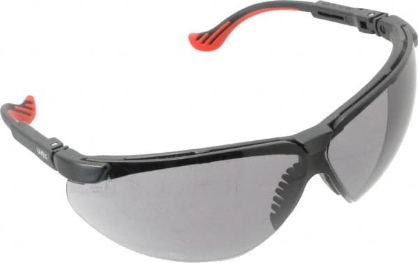 Uvex - Gray Lenses, Framed Safety Glasses - Scratch Resistant, Black Polycarbonate Frame, Adjustable Temples, Size Universal, Wrap Around - Benchmark Tooling