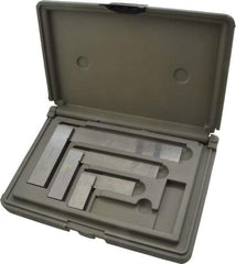 TESA Brown & Sharpe - 3 Piece, 1-1/2, 3, 4 Inch Base Length, 2, 4, 6 Inch Blade Length, Square Set - Accuracy Up to 0.0006 Inches, Steel, Includes Case - Benchmark Tooling