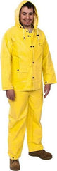 OnGuard - Size S, Yellow, Chemical, Rain Three Piece Suit - Detachable Hood - Benchmark Tooling