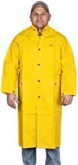 OnGuard - Size M, Yellow, Chemical, Rain Coat - 50" Chest, 2 Pockets - Benchmark Tooling