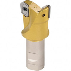 Iscar - 1" Cut Diam, 0.807" Max Depth of Cut, 1" Shank Diam, 10" OAL, Indexable Square Shoulder End Mill - HM90 APCR 2206.. Inserts, Cylindrical Shank, 90° Lead Angle, Through Coolant, Series Helialu - Benchmark Tooling