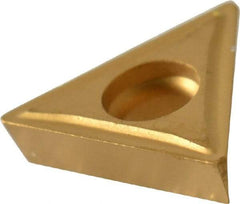 APT - TPGH21.50 Carbide Turning Insert - TiN Finish, 60° Triangle, 1/4" Inscr Circle, 3/32" Thick, 0" Corner Radius - Benchmark Tooling