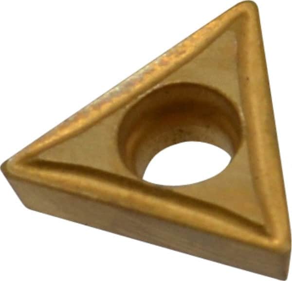 APT - TPGH21.51 Carbide Turning Insert - TiN Finish, 60° Triangle, 1/4" Inscr Circle, 3/32" Thick, 1/64" Corner Radius - Benchmark Tooling
