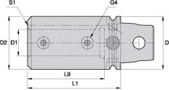 Kennametal - 63/64" Bore Diam, 50mm Body Diam x 70mm Body Length, Boring Bar Holder & Adapter - 58mm Bore Depth, Internal & External Coolant - Exact Industrial Supply