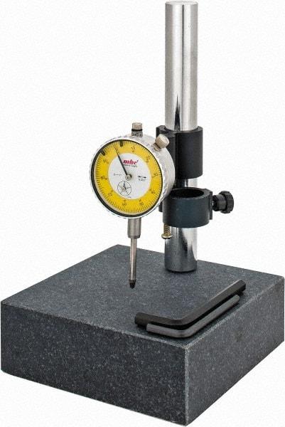 Value Collection - Granite, Rectangular Base, Comparator Gage Stand - 10" High, 6" Base Length x 6" Base Width x 2" Base Height - Benchmark Tooling