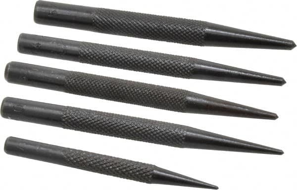 Value Collection - 5 Piece, 1/16 to 5/32", Center Punch Set - Round Shank, Comes in Vinyl Pouch - Benchmark Tooling