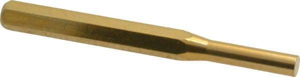 Made in USA - 1/4" Pin Punch - 3-1/2" OAL, Brass - Benchmark Tooling