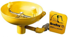 Bradley - Wall Mount, Stainless Steel Bowl, Eye & Face Wash Station - 1/2" Inlet, 30 to 90 psi Flow, 3 GPM Flow Rate - Benchmark Tooling