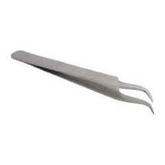 Value Collection - 4-1/2" OAL 7-SS Precision Tweezers - Curved Fine Point - Benchmark Tooling