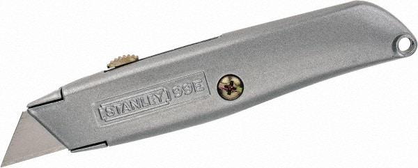 Stanley - Retractable Utility Knife - 2-7/16" Blade, Die Cast Aluminum (Color) Aluminum Handle, 3 Blades Included - Benchmark Tooling