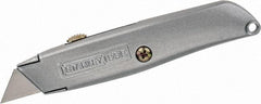 Stanley - Retractable Utility Knife - 2-7/16" Blade, Die Cast Aluminum (Color) Aluminum Handle, 3 Blades Included - Benchmark Tooling