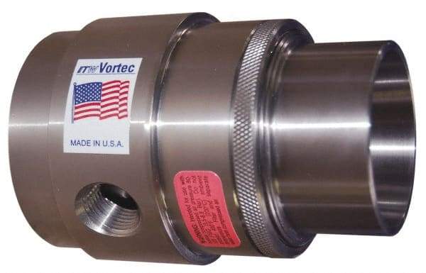 Vortec - 1.57" Inner Diam Stainless Steel Vaccuum Generator - 2-1/2" Intake Diam & 1.97" Discharge Diam - Benchmark Tooling