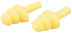 3M - Reusable, Uncorded, 25 dB, Flange Earplugs - Yellow, 100 Pairs - Benchmark Tooling