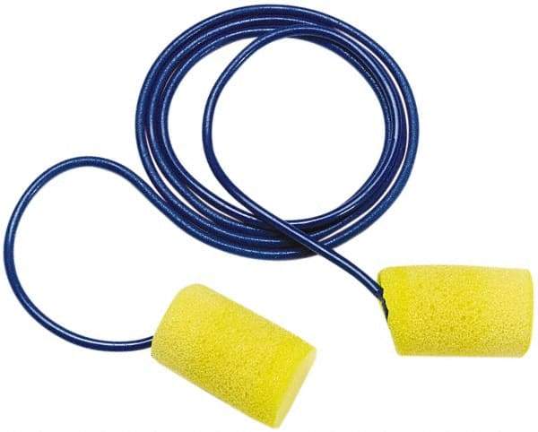 3M - Disposable, Corded, 29 dB, Barrel Earplugs - Yellow, 200 Pairs - Benchmark Tooling