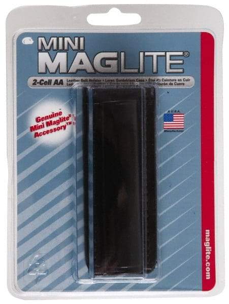 Mag-Lite - Leather Mini/Pocket Flashlight Belt Holster - Black, Compatible with Maglite AA Batteries - Benchmark Tooling