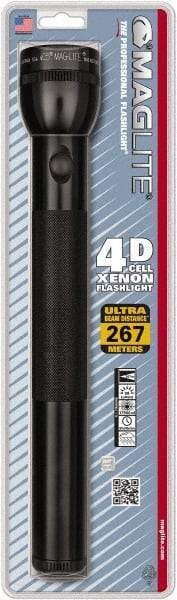 Mag-Lite - Krypton Bulb, 98 Lumens, Industrial/Tactical Flashlight - Black Aluminum Body, 4 D Batteries Not Included - Benchmark Tooling