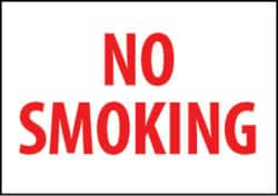 NMC - "No Smoking", 10" Long x 14" Wide, Rigid Plastic Safety Sign - Rectangle, 0.05" Thick, Use for Smoking Regulations - Benchmark Tooling