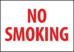 NMC - "No Smoking", 10" Long x 14" Wide, Rigid Plastic Safety Sign - Rectangle, 0.05" Thick, Use for Smoking Regulations - Benchmark Tooling