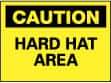 NMC - "Caution - Hard Hat Area", 10" Long x 14" Wide, Rigid Plastic Safety Sign - Rectangle, 0.05" Thick, Use for Accident Prevention - Benchmark Tooling