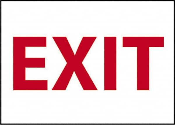 NMC - Exit, Pressure Sensitive Vinyl Exit Sign - 14" Wide x 10" High - Benchmark Tooling