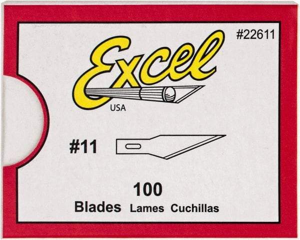 Excel - 100 Piece Steel Hobby Blade - 1-9/16" OAL - Benchmark Tooling