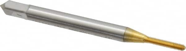 OSG - #0-80 UNF H2 Thread Limit Bottoming Thread Forming Tap - Cobalt, TiN Finish, 1-5/8" OAL, 5/16" Thread Length, Right Hand Thread, Series HY-PRO NRT - Benchmark Tooling