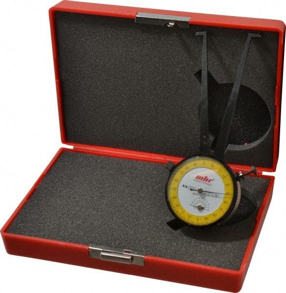 Value Collection - 3/4 to 1-3/4" Black Oxide & Chrome Plated Inside Dial Caliper Gage - 0.001" Graduation, 0.038mm Accuracy, 3-1/4" Leg Length, Ball Contact Points - Benchmark Tooling