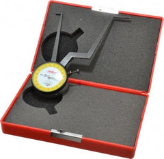 Value Collection - 3-1/4 to 4-1/4" Black Oxide & Chrome Plated Inside Dial Caliper Gage - 0.001" Graduation, 0.038mm Accuracy, 3-1/4" Leg Length, Ball Contact Points - Benchmark Tooling