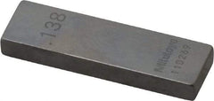 Mitutoyo - 0.138" Rectangular Steel Gage Block - Accuracy Grade AS-1, Includes Certificate of Inspection - Benchmark Tooling