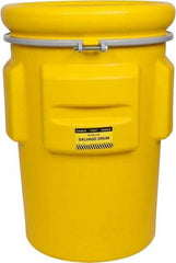 Eagle - 95 Gallon Capacity, Metal Band with Bolt Closure, Yellow Salvage Drum - 55 Gallon Container, Polyethylene, 748 Lb. Capacity, UN 1H2/X340/S Listing - Benchmark Tooling