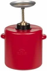 Eagle - 4 Quart Capacity, 13 Inch High x 7-3/4 Inch Diameter, Polyethylene Plunger Can - 5-1/4 Inch Dasher Diameter, Red, Approval Listing/Regulation FM - Benchmark Tooling