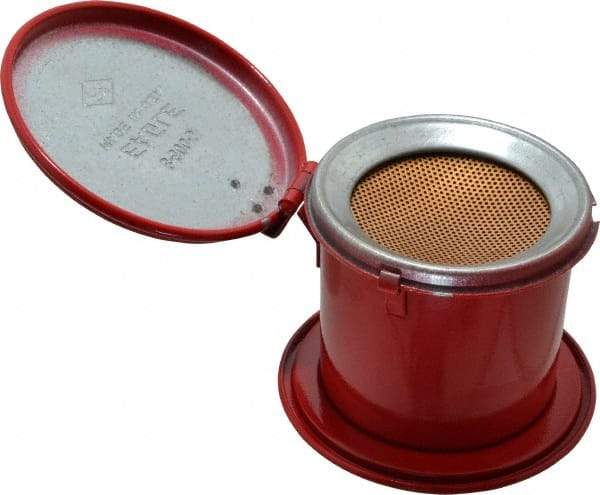 Eagle - 1/2 Pint Capacity, Coated Steel, Red Bench Can - 3-1/2 Inch High x 4-1/4 Inch Diameter, Includes Lid - Benchmark Tooling