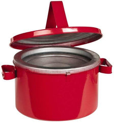 Eagle - 8 Quart Capacity, Coated Steel, Red Bench Can - 7 Inch High x 11-1/4 Inch Diameter, 2-1/2 Inch Dasher Diameter, Includes Lid - Benchmark Tooling