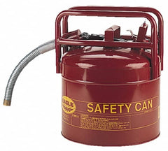 Eagle - 5 Gal Galvanized Steel Type II DOT Safety Can - 15-3/4" High x 12-1/2" Diam, Red with Yellow - Benchmark Tooling