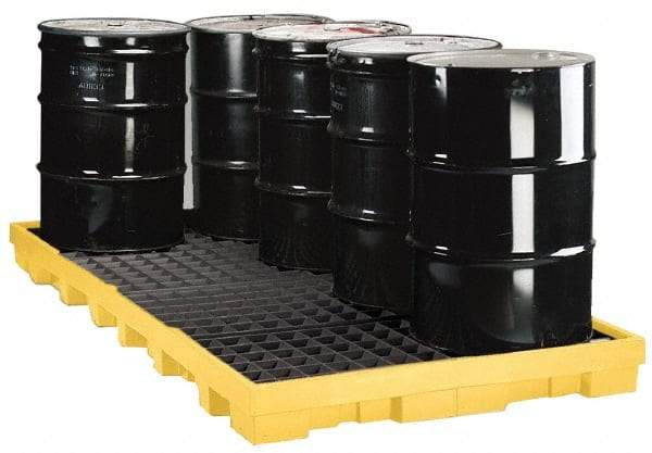 Eagle - 90 Gal Sump, 10,000 Lb Capacity, 8 Drum, Polyethylene Platform - 51-1/2" Long x 51-1/2, 102" Wide x 6-1/2" High - Benchmark Tooling