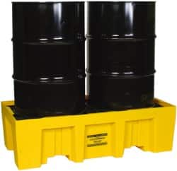 Eagle - 66 Gal Sump, 4,000 Lb Capacity, 2 Drum, Polyethylene Spill Deck or Pallet - 26-1/4" Long x 26-1/4, 51" Wide x 13-3/4" High - Benchmark Tooling