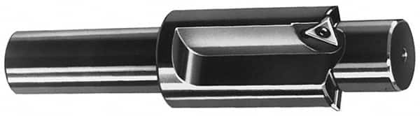 APT - 1-3/16 Inch Diameter, Solid Pilot, Straight 3/4 Inch Shank Diameter, 3 Insert, Indexable Counterbore - 4-3/4 Inch Overall Length, TPGH 215 Insert - Benchmark Tooling