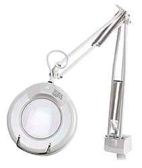 Value Collection - 38 Inch, Swing Arm, Clamp on, Fluorescent, White, Magnifying Task Light - 22 Watt, 1.75x Magnification, 5 Inch Wide, 5 Inch Long - Benchmark Tooling