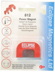 Eclipse - 1 Hole, 0.1969" Hole Diam, 63/64" Overall Width, 1-37/64" Deep, 63/64" High, 20 Lb Average Pull Force, Alnico Power Magnets - 10mm Pole Width, 550°C Max Operating Temp, Grade 5 Alnico - Benchmark Tooling