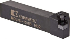 Kennametal - MCLN, Left Hand Cut, 5° Lead Angle, 3/4" Shank Height x 3/4" Shank Width, Negative Rake Indexable Turning Toolholder - 4-1/2" OAL, CN..32. Insert Compatibility, Series Kenloc - Benchmark Tooling