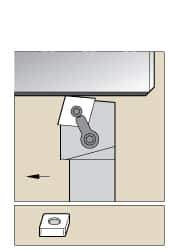 Kennametal - MCRN, Left Hand Cut, 15° Lead Angle, 1-1/2" Shank Height x 1-1/2" Shank Width, Negative Rake Indexable Turning Toolholder - 7" OAL, CN..64 Insert Compatibility, Series Kenloc - Benchmark Tooling