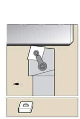 Kennametal - MCRN, Left Hand Cut, 15° Lead Angle, 1-1/2" Shank Height x 1-1/2" Shank Width, Negative Rake Indexable Turning Toolholder - 7" OAL, CN..64 Insert Compatibility, Series Kenloc - Benchmark Tooling