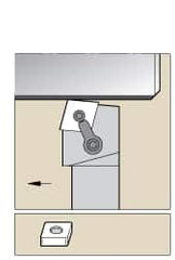 Kennametal - MCRN, Right Hand Cut, 15° Lead Angle, 1-1/2" Shank Height x 1-1/2" Shank Width, Negative Rake Indexable Turning Toolholder - 7" OAL, CN..64 Insert Compatibility, Series Kenloc - Benchmark Tooling