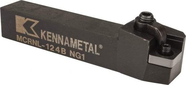 Kennametal - MCRN, Left Hand Cut, 15° Lead Angle, 3/4" Shank Height x 3/4" Shank Width, Negative Rake Indexable Turning Toolholder - 4-1/2" OAL, CN..43. Insert Compatibility, Series Kenloc - Benchmark Tooling